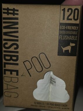 Flushable Biodegradable Poo Bags - White (120)